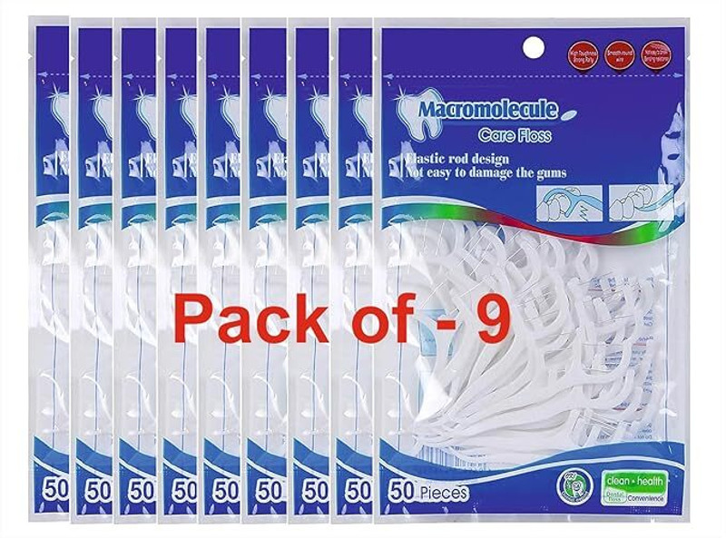 keshavraj Dental Floss Toothpicks Plastic Set for -9 PACK(10 cm, Pack of 9)