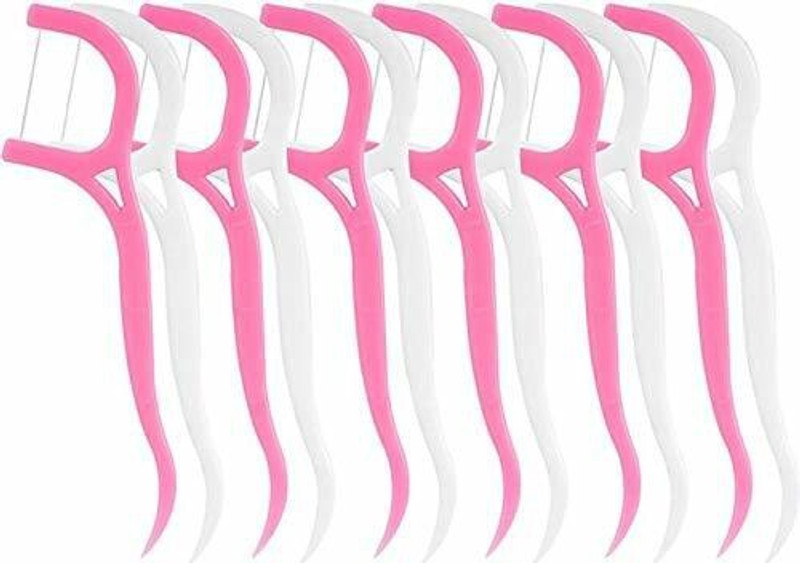onfinio 20Pcs(1 Packets) White Dental Floss Picks Toothpicks Stick Oral Care