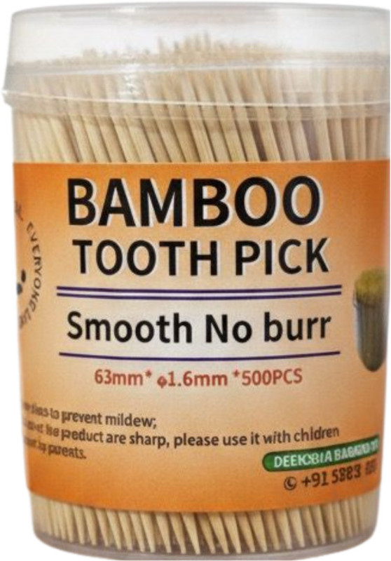 Deeksha Furnitures Pure Bamboo Toothpick-500PCS | Kitchen, Restaurants, Party, Snacks(5.5 cm)