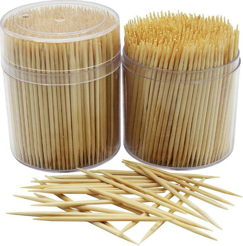 MAHADEV Wooden Bamboo Toothpicks with Dispenser Box(5 cm, Pack of 200)