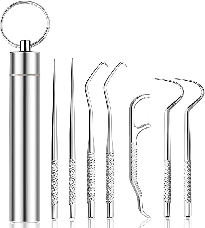 FROXY CARTS 7-in-1 Teeth Braces Cleaner Tools Kit,Dental Floss Toothpicks Set(3.8 inch, Pack of 7)