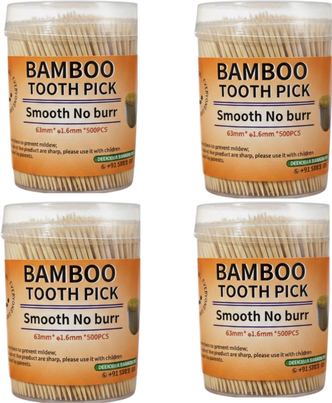 Deeksha Furnitures Pure Strong Bamboo Tooth pick-2000pcs | Kitchen, Restaurants, Party, Snacks(Pack of 2000)