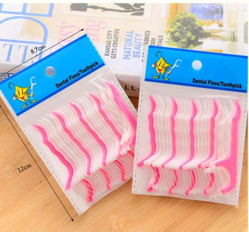 Starsingh Disposable Oral Care Dental Floss Toothpick with Thread(5 cm, Pack of 20)