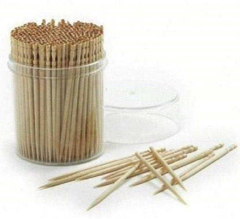 Elecsera Wooden Toothpick (Pack of 250) Bamboo Sticks Party Sticks Fruit Kabab Skewer(0 cm, Pack of 250)