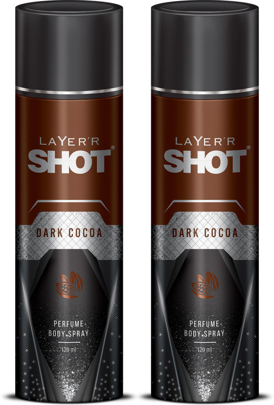 LAYER'R Shot Dark Cocoa Deodorant Spray  -  For Men(240 ml, Pack of 2)