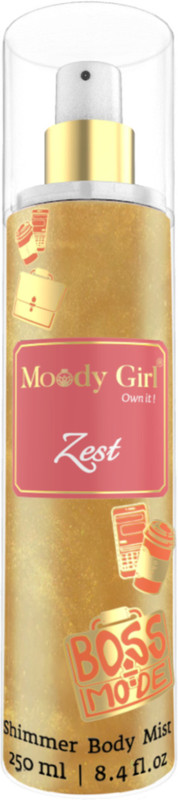 Moody Girl Zest Shimmer Body Mist for Women 250ml Fresh, Fruity & Gardenia Musky Body Mist  -  For Women(250 ml)