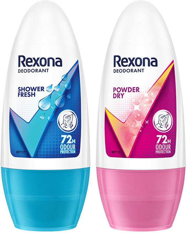 Rexona Shower Fresh and Powder Dry Underarm Roll On Deodorant Deodorant Roll-on - For Women(100 ml, Pack of 2)