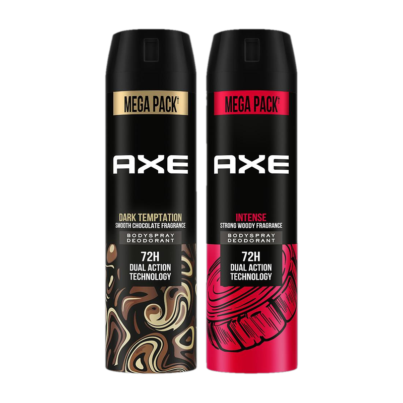 AXE Dark Temptation & Intense Deodorant Spray - For Men(430 ml, Pack of 2)