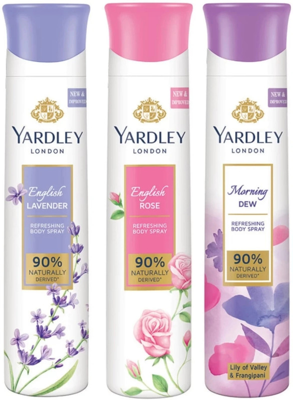 Yardley London Combo Set Deodorant Body Spray - For Women(450 ml, Pack of 3)