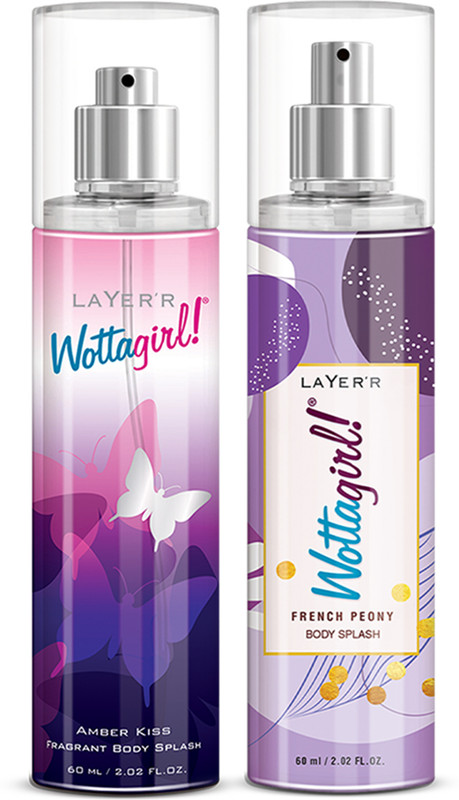 LAYER'R Wottagirl! Combo AMBER KISS and FRENCH PEONY 60ml each Body Mist - For Women(120 ml, Pack of 2)