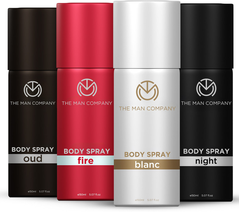 THE MAN COMPANY Blanc, Fire, Night & Oud Deodorant Set | Long-Lasting Freshness Deodorant Spray  -  For Men & Women(600 ml, Pack of 4)