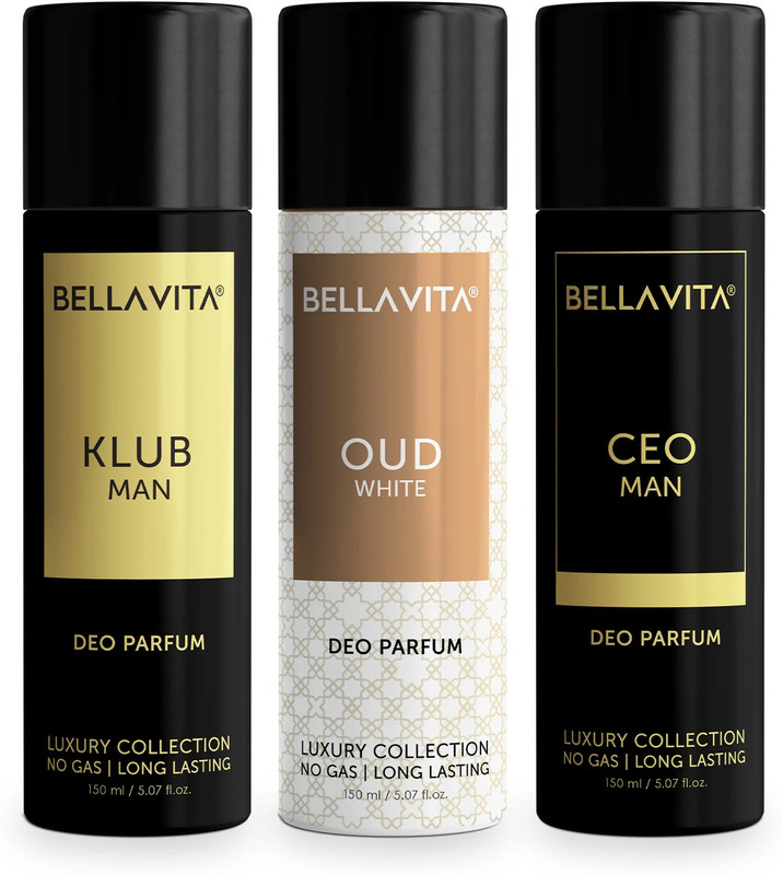 BELLAVITA SKAI Aquatic Body Parfum Deo Combo, Long Lasting Premium Fragrance (Pack of 2) Deodorant Spray - For Men(300 ml, Pack of 2)
