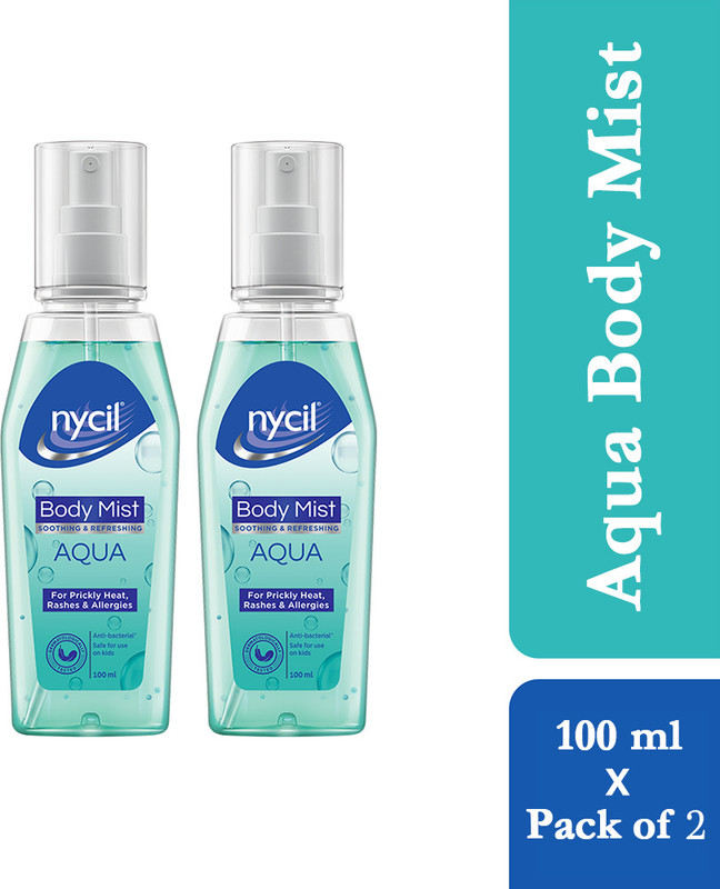 NYCIL Soothing and Refreshing Body Mist Aqua Body Mist  -  For Men & Women(200 ml, Pack of 2)