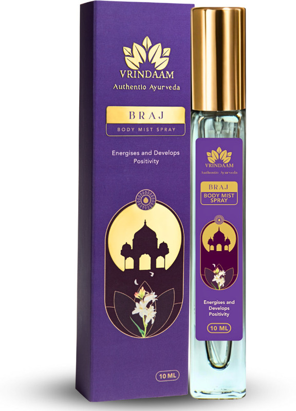 Vrindaam Braj Premium Ayurvedic Body Mist | Divine fragrance of Krishna- Body Mist - For Men & Women(10 ml)