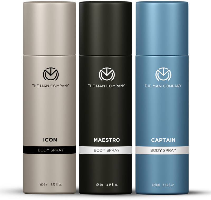 THE MAN COMPANY Captain, Maestro and Icon 3 x 250ml | Long-Lasting Deodorant Body Spray Deodorant Spray  -  For Men(750 ml, Pack of 3)