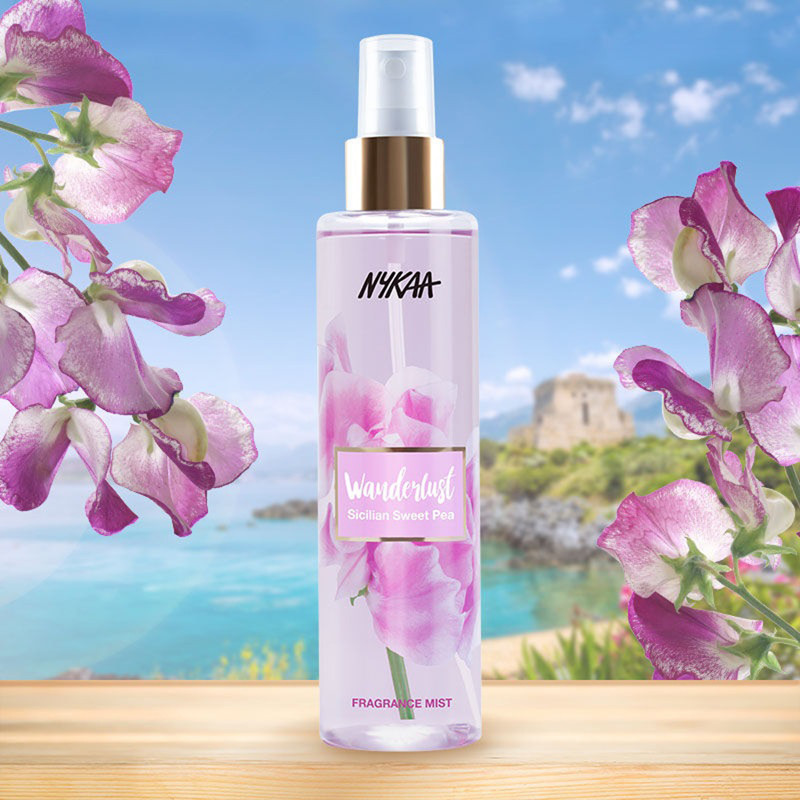 NYKAA Wanderlust Sicilian Sweet Pea Fragrance Mist 200ml Body Mist - For Men & Women(200 ml)