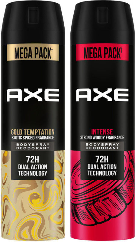 AXE Gold Temptation and Intense Deodorant Spray - For Men(430 ml, Pack of 2)