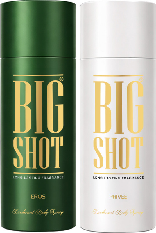 OSCAR Big Shot Deodorant Eros & Privee (150mlx2) Long Lasting Body Deo Deodorant Spray  -  For Men & Women(300 ml, Pack of 2)