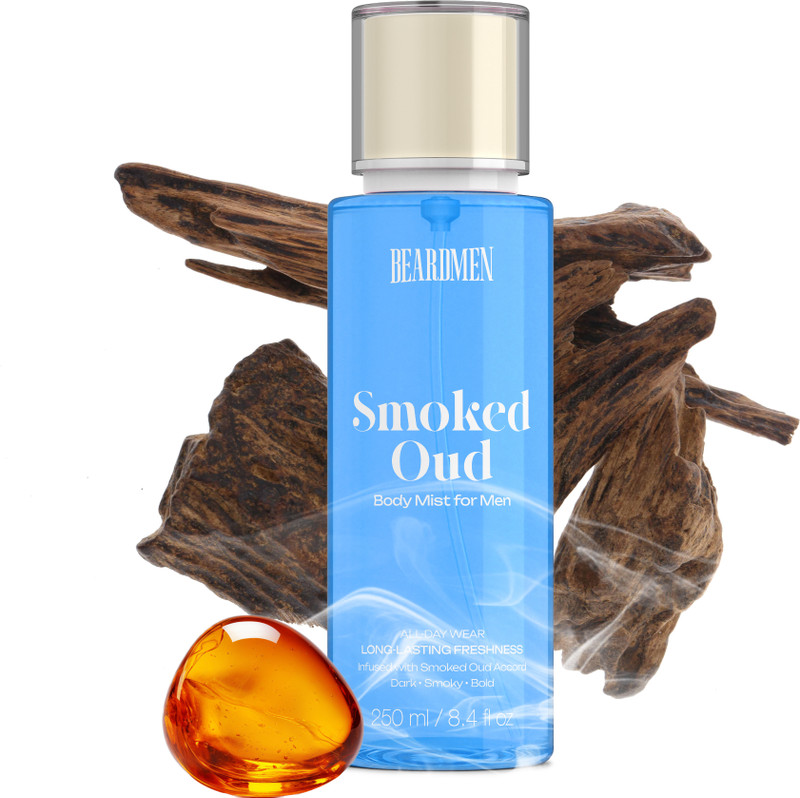 BEARDMEN Luxury Smoked Oud Perfumed Body Mist | Long Lasting Freshness Body Mist  -  For Men(250 ml)
