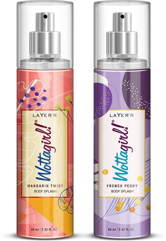 LAYER'R Wottagirl Mandarin Twist + French Body Spray  -  For Women(120 ml, Pack of 2)