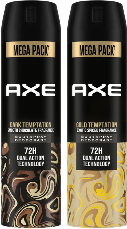 AXE Dark Temptation & Gold Temptation Long Lasting For Men (Pack of 2) Body Spray  -  For Men(430 ml, Pack of 2)