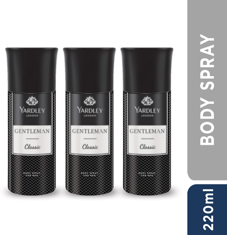 Yardley London Gentleman Classic With Woody Fougere Notes Body Deodorant Spray  -  For Men(660 ml, Pack of 3)