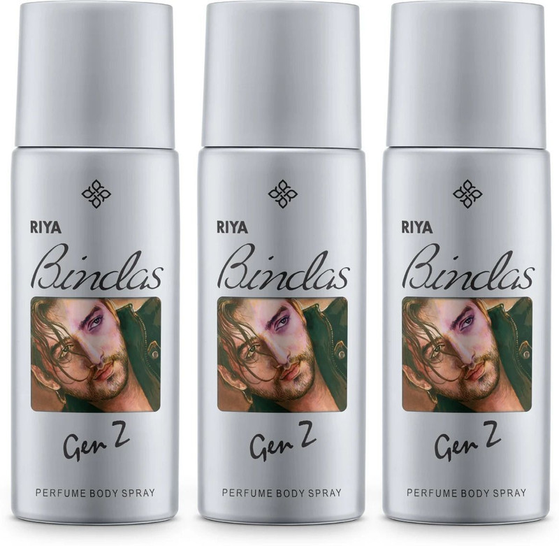 RIYA BINDAS Grey Deodorant |150 ML Each Deo | Body Spray For Men - Pack of 3 Deodorant Spray - For Men(450 ml, Pack of 3)