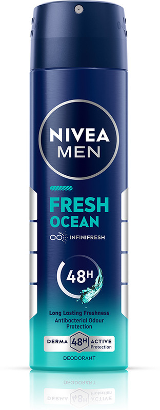 Nivea Men Fresh Ocean, Antibacterial 48h Protection, Long Lasting, Fresh Ocean Extracts Deodorant Spray - For Men(150 ml)