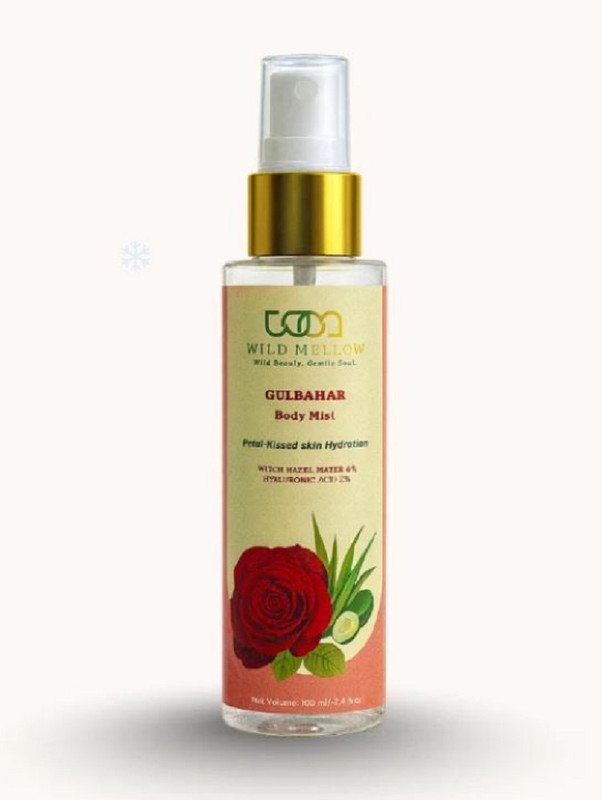 Wild Mellow Gulbahar Floral Body Mist with Hydrating Rose Essence Refreshing Fragrance Body Mist  -  For Men & Women(100 ml)