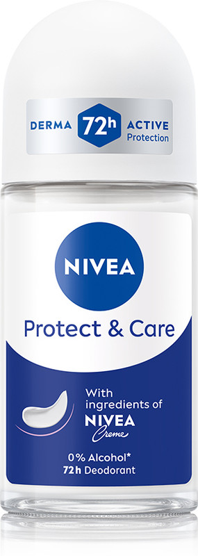 NIVEA Protect & Care, For Smooth Underarms, 0% Alcohol 72 hour Deodorant - For Women Deodorant Roll-on - For Women(50 ml)
