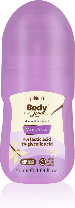 Plum BodyLovin' Vanilla Vibes | Fades Underarm Darkness Deodorant Roll-on - For Men & Women(50 ml)