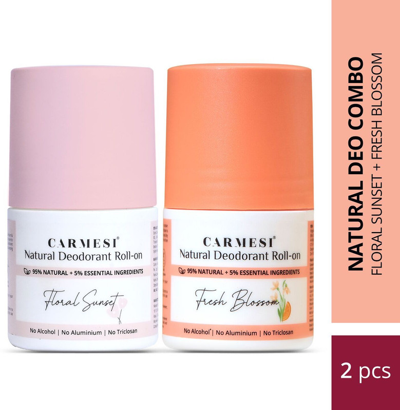 Carmesi Floral Sunset + Fresh Blossom + Sweet Summer Natural Underarm Deodorant Roll-on - For Women(150 ml, Pack of 3)