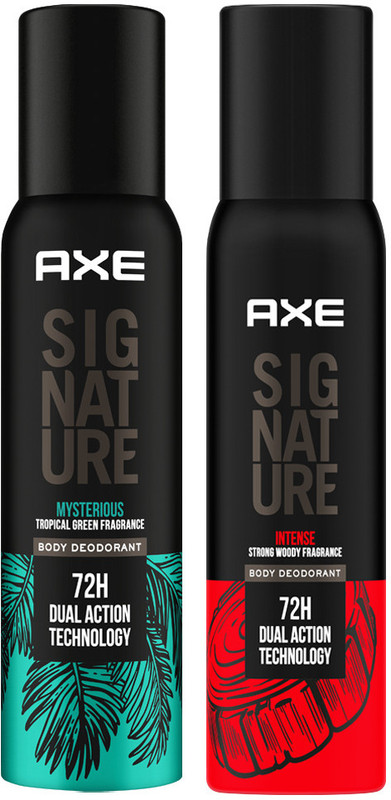 AXE Signature Mysterious and Intense Deodorant No Gas Body Perfume Body Spray - For Men(400 ml, Pack of 2)