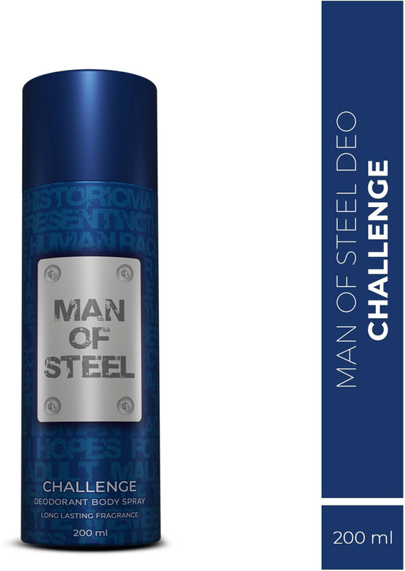 Man of Steel Challenge long lasting Deodorant Spray - For Men(200 ml)