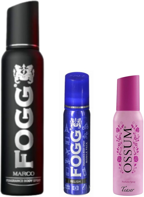 FOGG DEO MARCO 120 ML& 2 PCS RELISH 25 ML POCKET PERFUMES Body Mist  -  For Men & Women(240 ml)