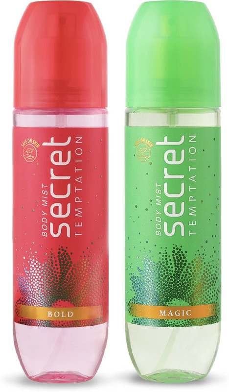 Secret Temptation Bloom Long Lasting Body Mist | Dermatologically Tested & Safe on Skin | Body Mist - For Women(270 ml, Pack of 2)