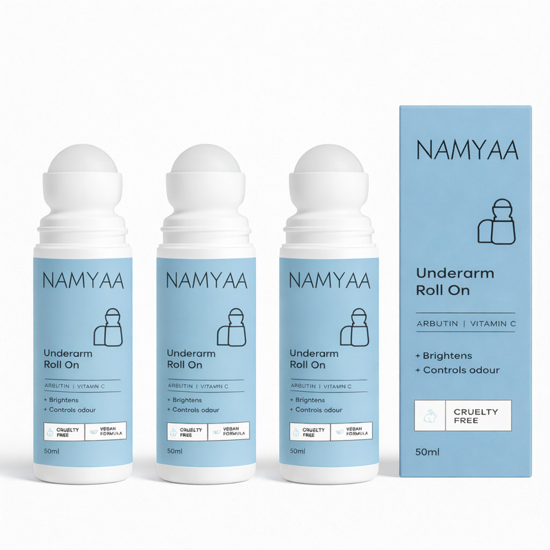 Namyaa Underarm Roll On- 4% AHA BHA & 6% Brightening Complex|Reduces Pigmentation&Odour Deodorant Roll-on - For Women(150 ml, Pack of 3)