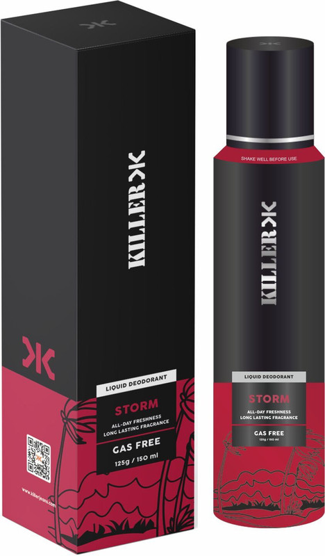 KILLER Storm No Gas Deodorant Body Spray - For Men(150 ml)