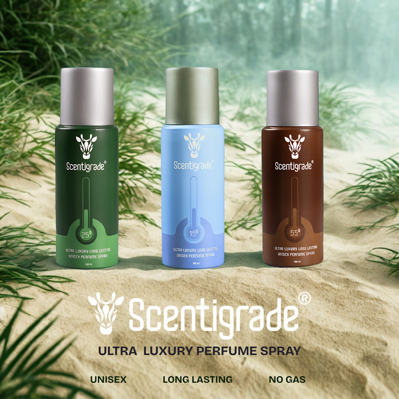 Scentigrade 25,15,55 Degree Unisex Luxury Perfume Body Spray|Long Lasting No Gas Deodrant Deodorant Spray  -  For Men & Women(450 ml, Pack of 3)