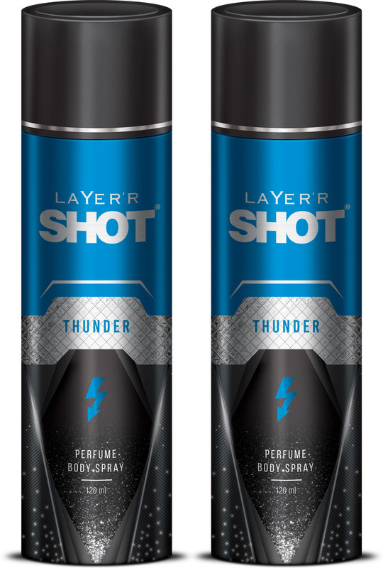 LAYER'R Shot Thunder Deodorant Spray - For Men(240 ml, Pack of 2)
