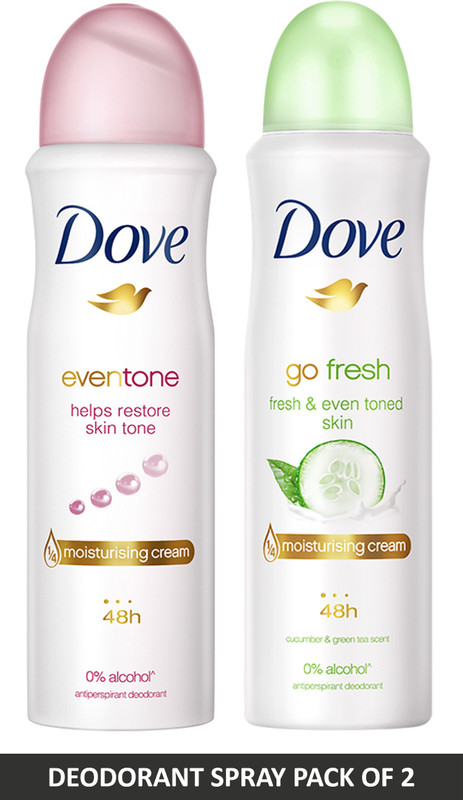 DOVE Go Fresh and Eventone Deodorant Spray - For Women(300 ml, Pack of 2)