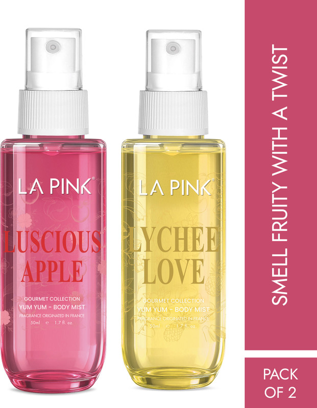 La Pink Warm Vanilla & Lychee Love Perfume Body Mist Long Lasting (2 x 50ml) Body Mist - For Men & Women(100 ml, Pack of 2)