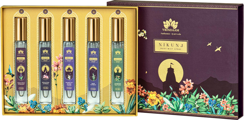 Vrindaam Nikunj Premium Gift Kit for Anniversary, Birthday & All Special Occasion| Body Mist - For Men & Women(50 ml, Pack of 5)