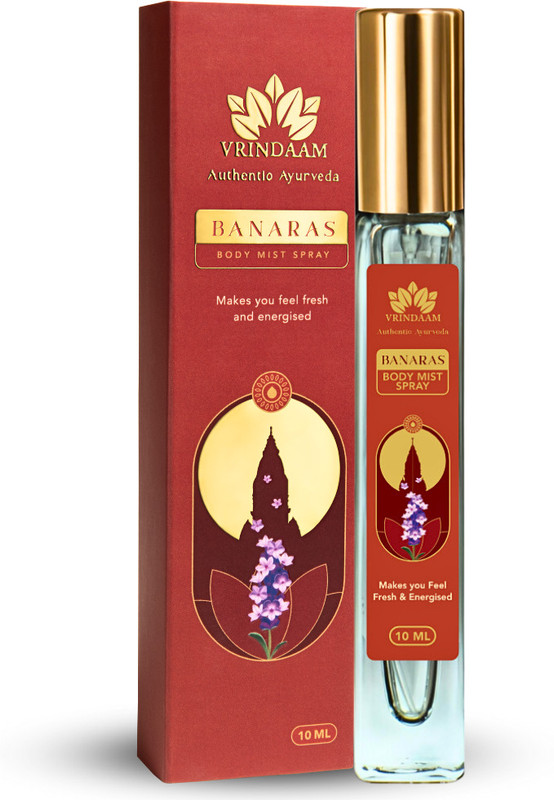 Vrindaam Banaras Premium Ayurvedic Body Mist | Fresh-Lavender Musk Scent| Body Mist - For Men & Women(10 ml)