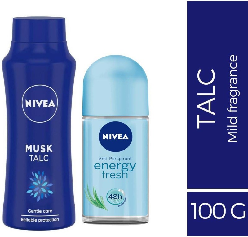 NIVEA Musk & Energy Fresh Deodorant Roll-on – For Men & Women  (150 g, Pack of 2)