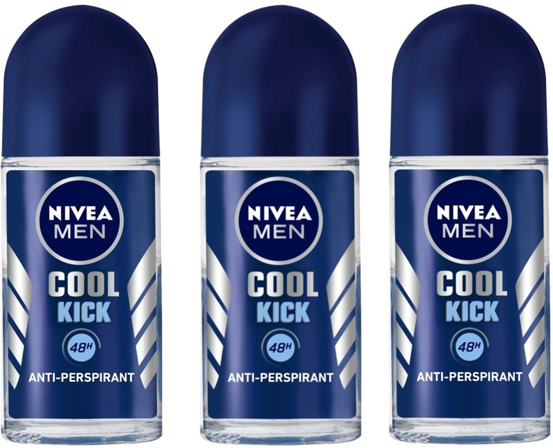 NIVEA Cool Kick Deodorant Roll On, 25ml Deodorant Roll-on  -  For Men(25 ml, Pack of 3)