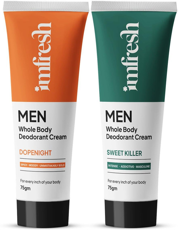 imfresh Dopenight & Sweetkiller Combo, Long Lasting odour control, Skin Hydration Deodorant Cream - For Men(150 g, Pack of 2)