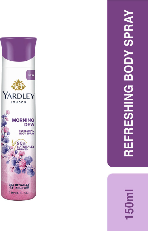 Yardley London by Wipro Morning Dew with Lily of Valley & Frangipani Fragrance Refreshing Body Deodorant Spray - For Women(150 ml)