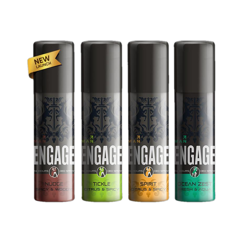 Engage Mini Deo Combo For Men 50mlx 4 | Deo For Men| Long lasting Fragrance Deodorant Spray  -  For Men(200 ml, Pack of 4)