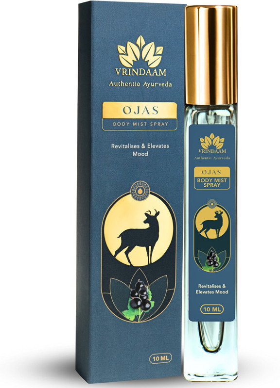 Vrindaam Ojas Premium Ayurvedic Body Mist | Helps Revitalise & Elevates mood | Body Mist - For Men & Women(10 ml)